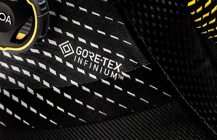 写真：G5 EVOに記されたGORE-TEX INFINIUM THERMIUMロゴ